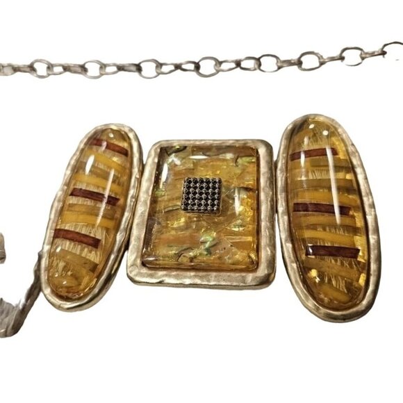 Chico's Chunky Stone & Resin Chain Belt - Picture 2 of 8